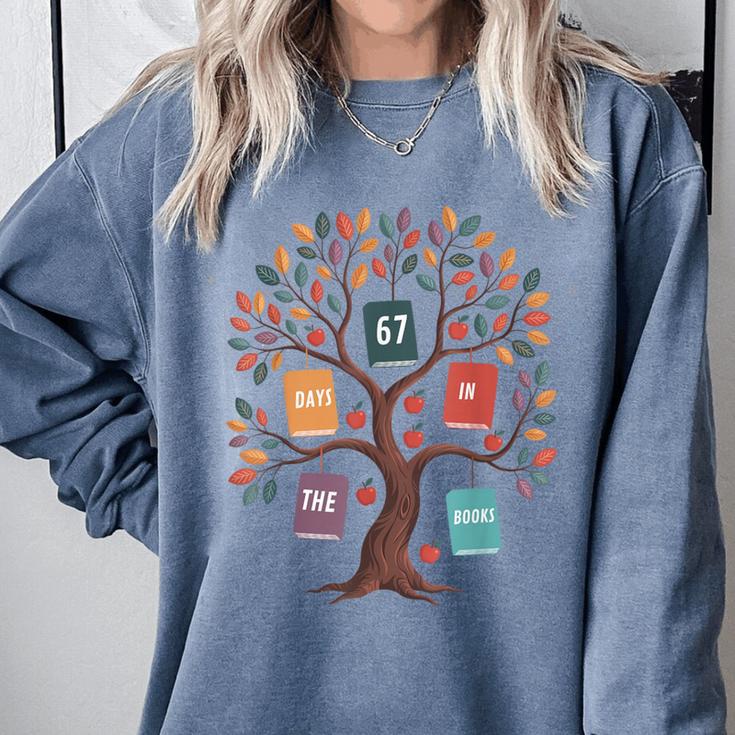 67 Days In The Books Reading Teacher 67th Day Of School Comfort Colors Sweatshirt