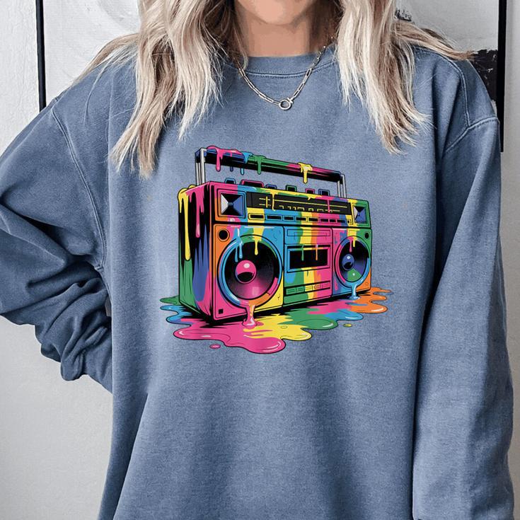 80s 90s Hip Hop Nostalgia Retro Boombox Music Lovers Comfort Colors Sweatshirt