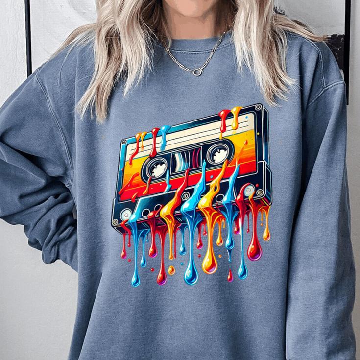 80s 90s Retro Party Costume Nostalgia Cassette Comfort Colors Sweatshirt 80s 90s Retro Party Costume Nostalgia Cassette Comfort Colors Sweatshirt