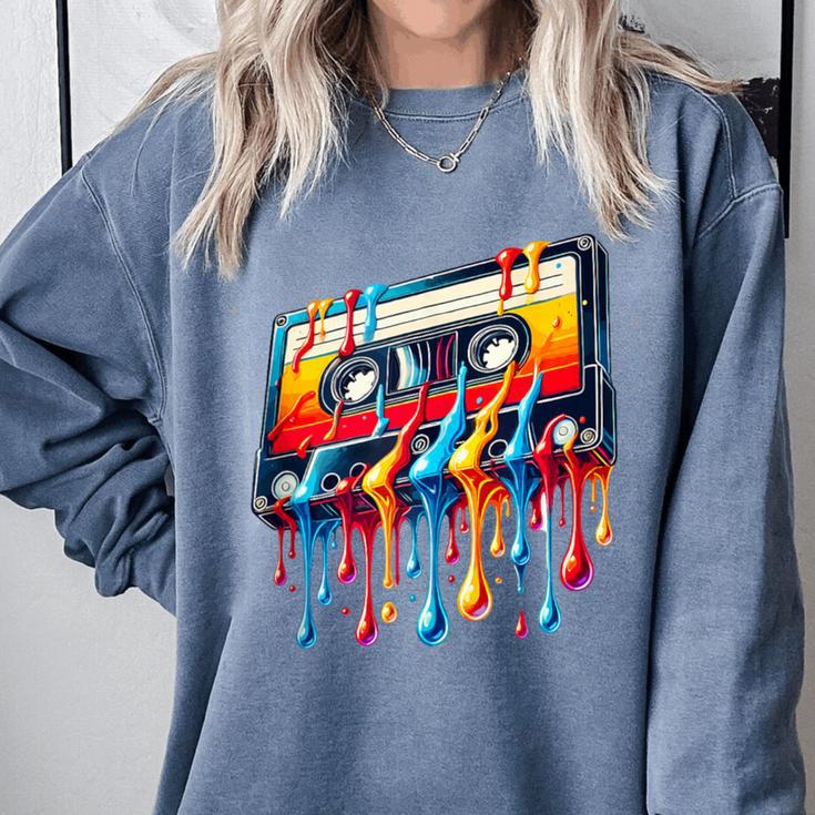 80s 90s Retro Party Costume Nostalgia Cassette Comfort Colors Sweatshirt 80s 90s Retro Party Costume Nostalgia Cassette Comfort Colors Sweatshirt