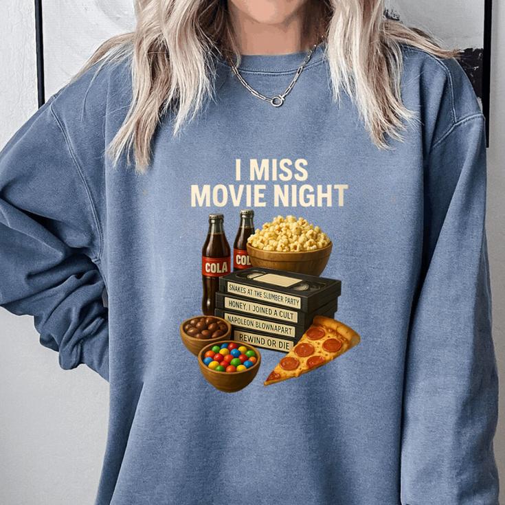 80's & 90's Nostalgia T- Shirt I Miss Movie Night Comfort Colors Sweatshirt