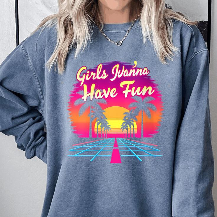 80s Fashion Girls Just Wanna Have Fun 1980s Nostalgia Comfort Colors Sweatshirt