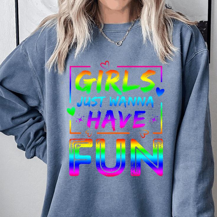 80's Girls Just Wanna Have Fun Nostalgia 1980s Style Premium Tri-Blend Comfort Colors Sweatshirt