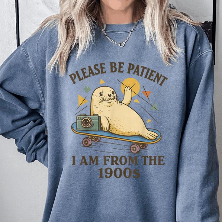 90s Manatee Humor Please Patient I'm From The 1900s Comfort Colors Sweatshirt 90s Manatee Humor Please Patient I'm From The 1900s Comfort Colors Sweatshirt