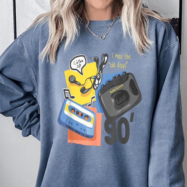 90s Retro Cassette And Walkman Nostalgia Graphic Tee Comfort Colors Sweatshirt