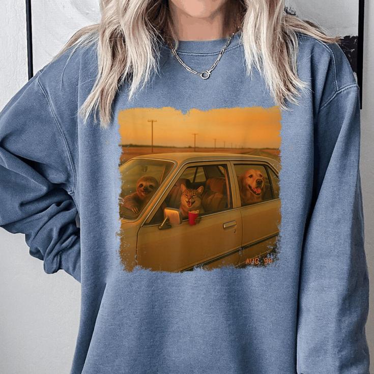 90s Roadtrip Animals Photo Cat Sloth Dog Retro Nostalgia Comfort Colors Sweatshirt 90s Roadtrip Animals Photo Cat Sloth Dog Retro Nostalgia Comfort Colors Sweatshirt