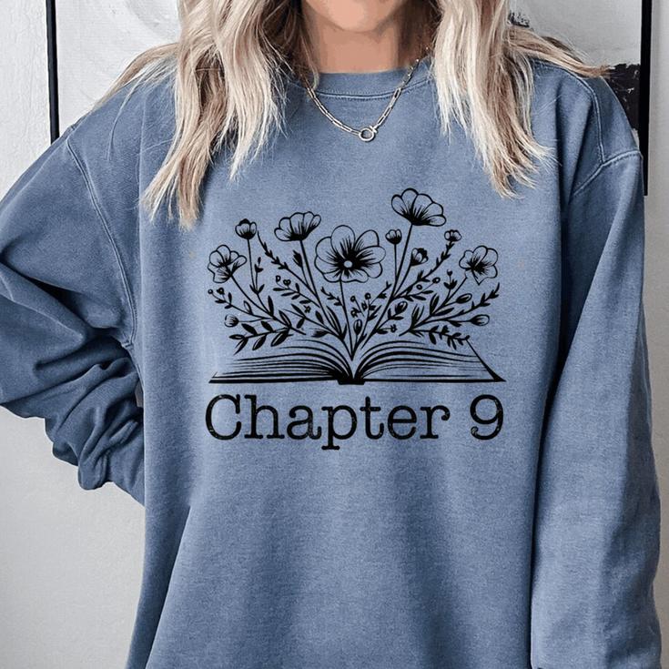 9th Birthday Chapter 9 Reading Book Lover 9 Year Old Comfort Colors Sweatshirt