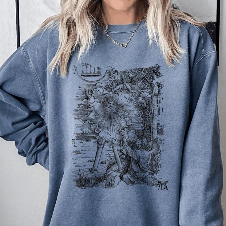 Apocalypse St John Devours The Book 1498 DüRer Angels Comfort Colors Sweatshirt