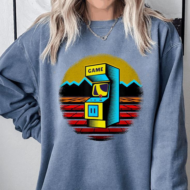 Arcade Game Machine Nostalgia Retro Gamer 80s 90s Comfort Colors Sweatshirt Arcade Game Machine Nostalgia Retro Gamer 80s 90s Comfort Colors Sweatshirt