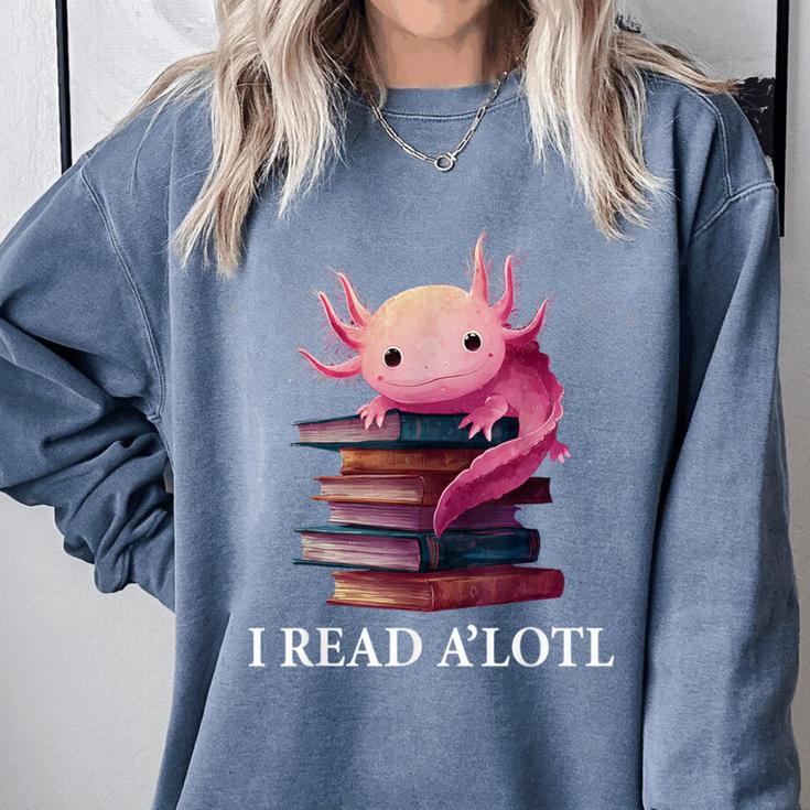 Axolotl Book Lover Librarian Reading Library Readers Comfort Colors Sweatshirt