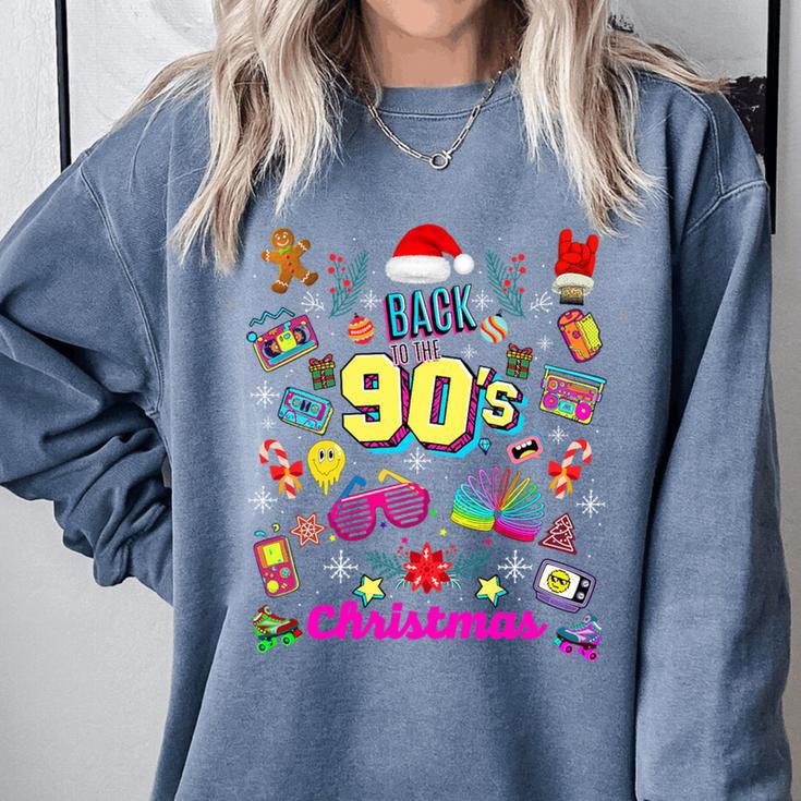 Back To 90's Christmas Nostalgia Quotes Graphic Premium Tri-Blend Comfort Colors Sweatshirt Back To 90's Christmas Nostalgia Quotes Graphic Premium Tri-Blend Comfort Colors Sweatshirt