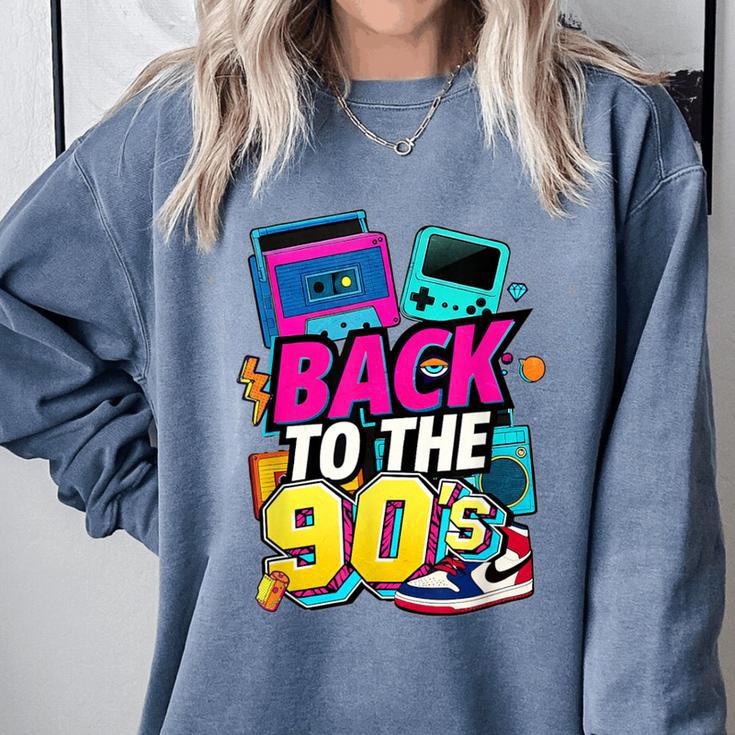 Back To The 90s Nostalgia Cassette Game Console Boombox Comfort Colors Sweatshirt Back To The 90s Nostalgia Cassette Game Console Boombox Comfort Colors Sweatshirt
