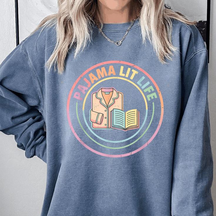Bedtime Book Lover Reading Pajamas Comfort Colors Sweatshirt
