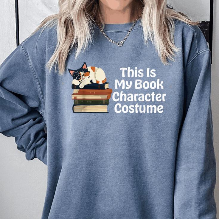 This Is My Book Character Costume Cat Men Women Kids Reading Comfort Colors Sweatshirt