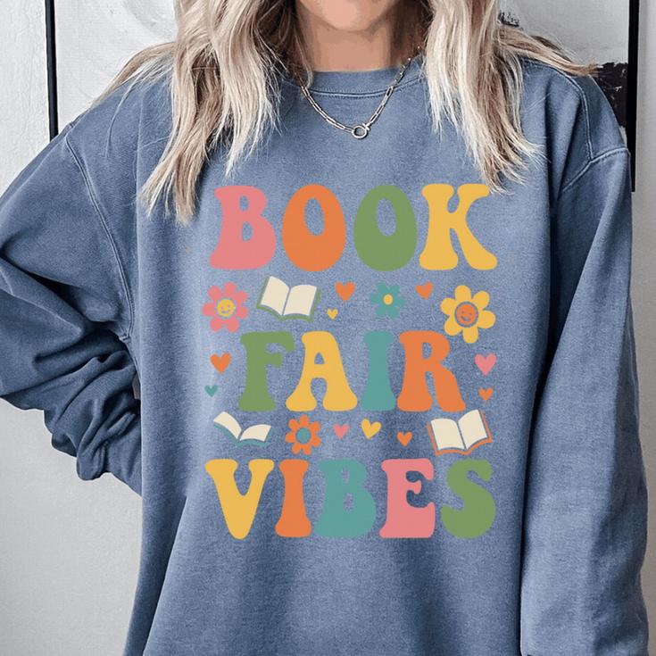 Book Fair Vibes Groovy Retro School Reading Nostalgic Comfort Colors Sweatshirt