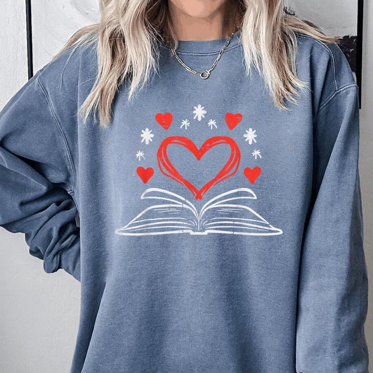 Book Heart Read Book Reading Librarian Men Women Kids Comfort Colors Sweatshirt