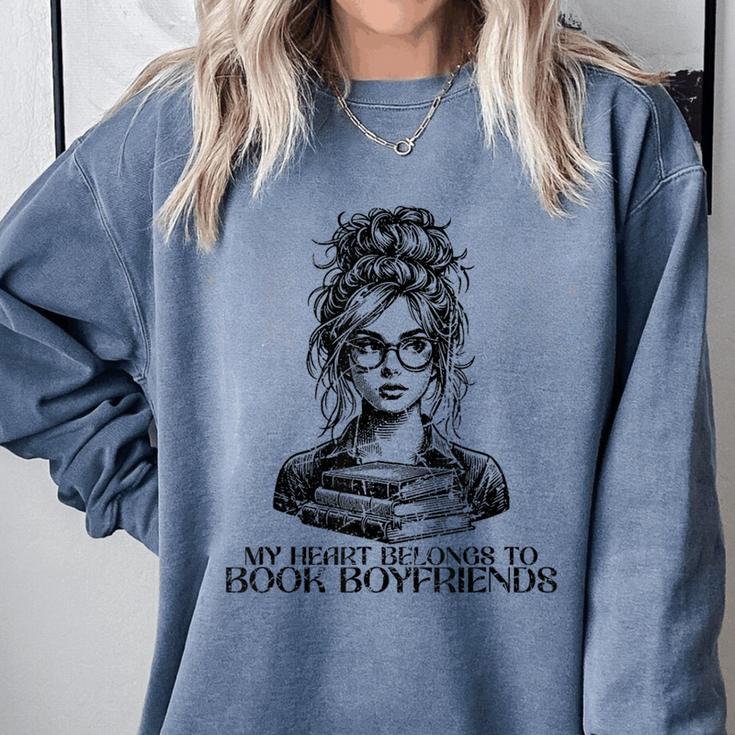 Book Lover Bent Over a Book Comfort Colors Sweatshirt