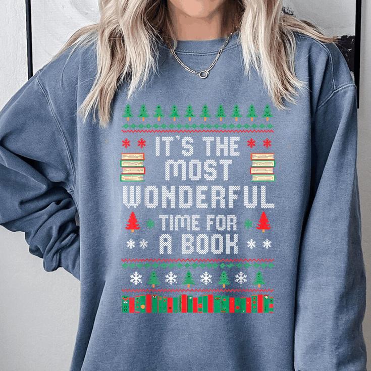 Book Lover Christmas Reader Ugly Sweater Tee Xmas New Year Comfort Colors Sweatshirt