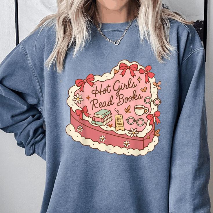Book Lover Hot Girls Read Books Tee Comfort Colors Sweatshirt