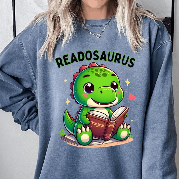 Book Lover Reading Dinosaur Readosaurus Library Comfort Colors Sweatshirt Book Lover Reading Dinosaur Readosaurus Library Comfort Colors Sweatshirt