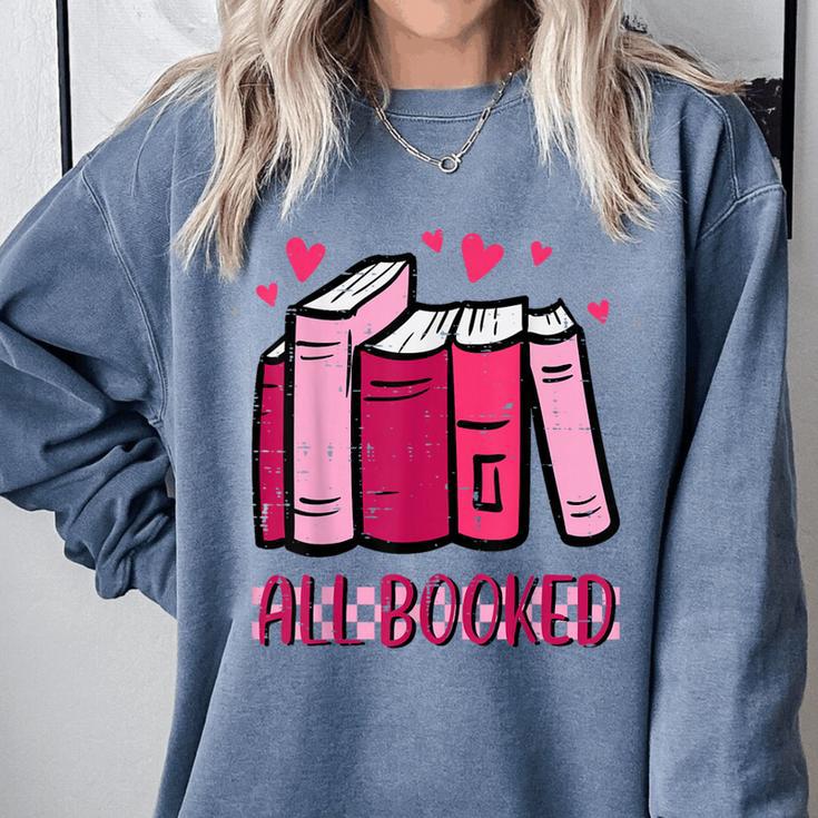 All Booked Read Book Reading Librarian Men Women Kids Comfort Colors Sweatshirt