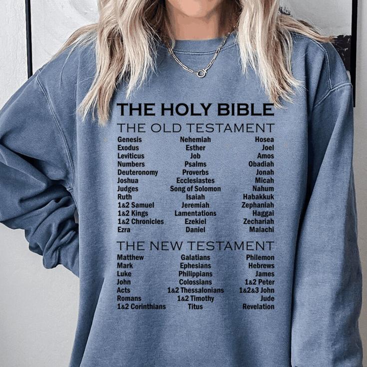 The Books Of The Bible Old And New Testament Complete List Comfort Colors Sweatshirt The Books Of The Bible Old And New Testament Complete List Comfort Colors Sweatshirt