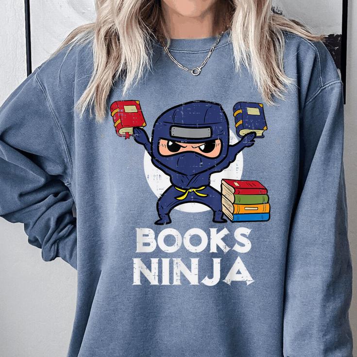 Books Ninja Read Reading Librarian Book Toddler Boys Kids Comfort Colors Sweatshirt