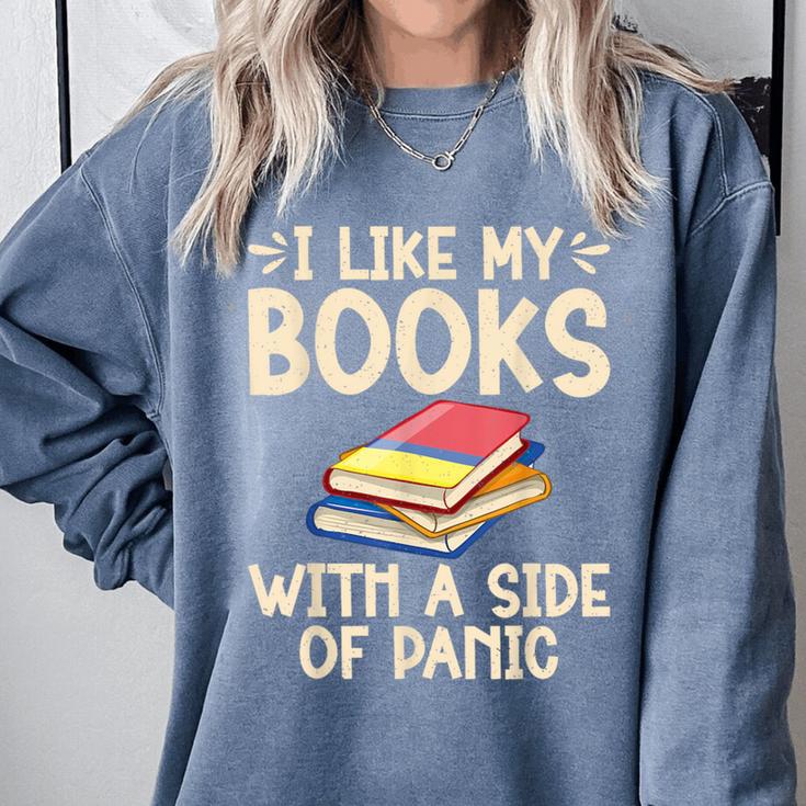 I Like My Books With a Side Of Panic Thriller Comfort Colors Sweatshirt
