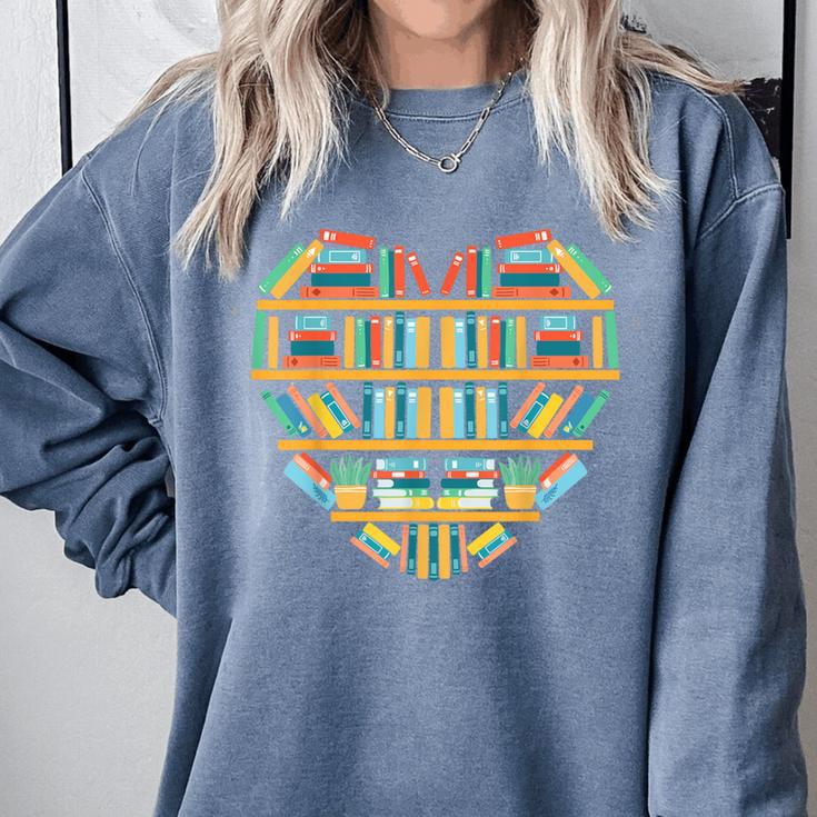 Bookshelf Heart Comfort Colors Sweatshirt