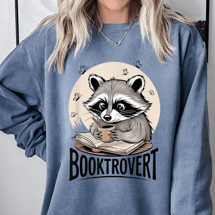 Booktrovert Raccoon Reading And Coffee For Book Lover Comfort Colors Sweatshirt Booktrovert Raccoon Reading And Coffee For Book Lover Comfort Colors Sweatshirt