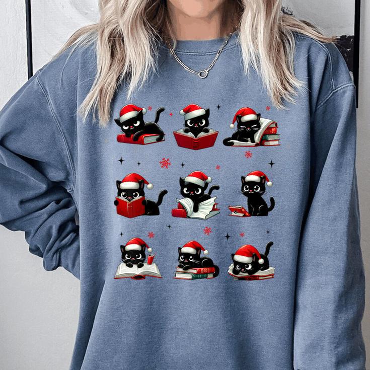 Cat Reading Books Lover Christmas Cat Lover Xmas Comfort Colors Sweatshirt Cat Reading Books Lover Christmas Cat Lover Xmas Comfort Colors Sweatshirt