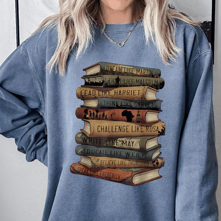 Celebrating History Month Floral Books Teacher Comfort Colors Sweatshirt