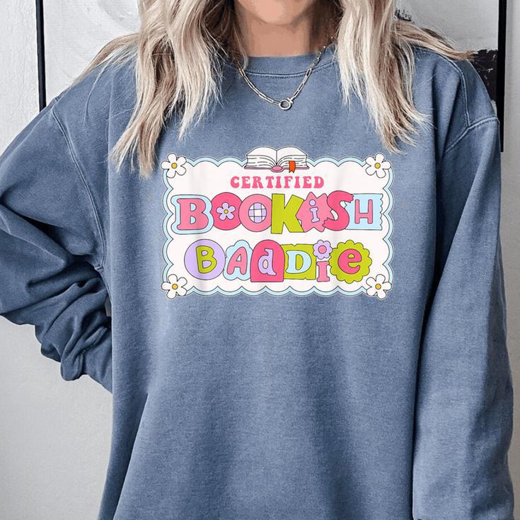 Certified Bookish Baddie Cute Book Lover Comfort Colors Sweatshirt