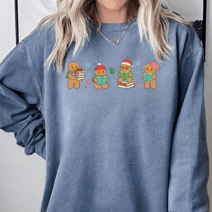 Christmas Library Gingerbread Man Books Lover Bookish Comfort Colors Sweatshirt Christmas Library Gingerbread Man Books Lover Bookish Comfort Colors Sweatshirt