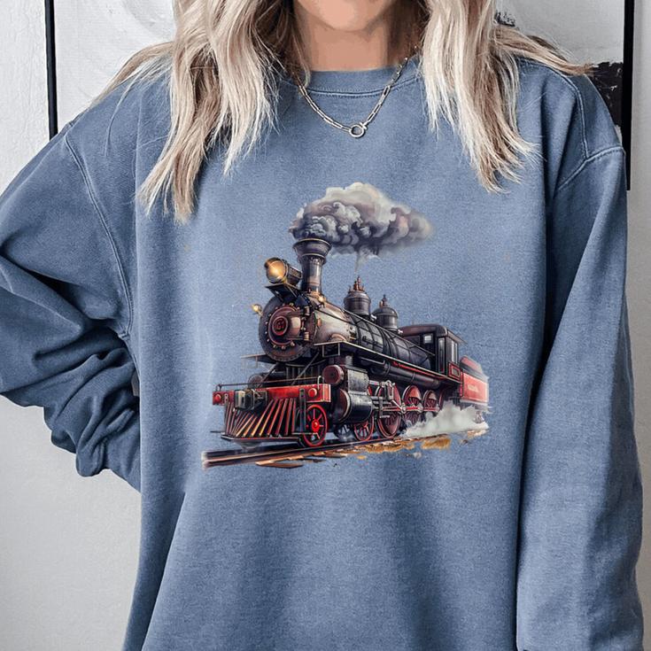 Classic Steam Train Enthusiasts Nostalgia For Train Lovers Comfort Colors Sweatshirt