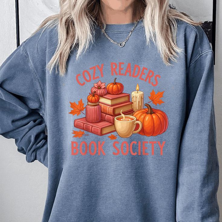 Cozy Readers Book Society Teacher Reading Floral Pumpkin Tee Comfort Colors Sweatshirt