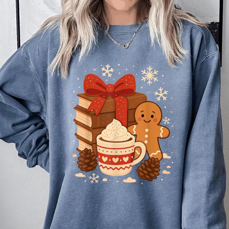 Cute Christmas Books Gingerbread Xmas Book Lover Teacher Comfort Colors Sweatshirt Cute Christmas Books Gingerbread Xmas Book Lover Teacher Comfort Colors Sweatshirt