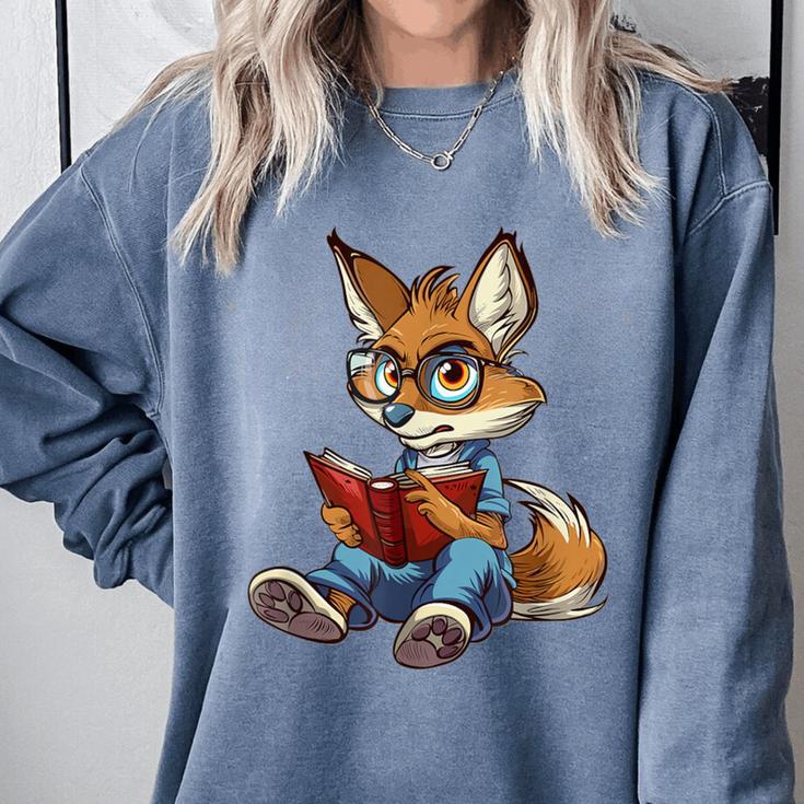 Cute Coyote With Book I Kids Coyote Comfort Colors Sweatshirt