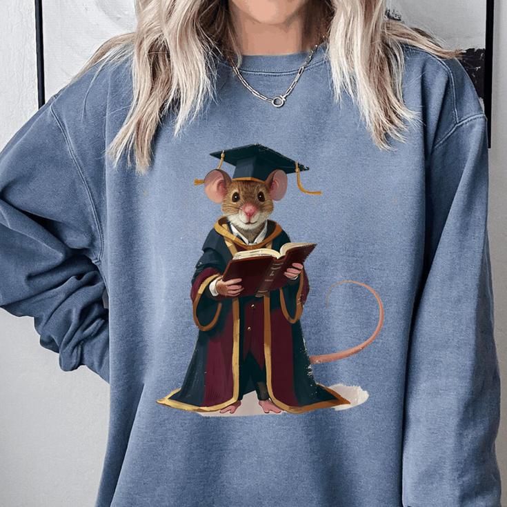 Cute Mouse Reading Book Graduation Comfort Colors Sweatshirt