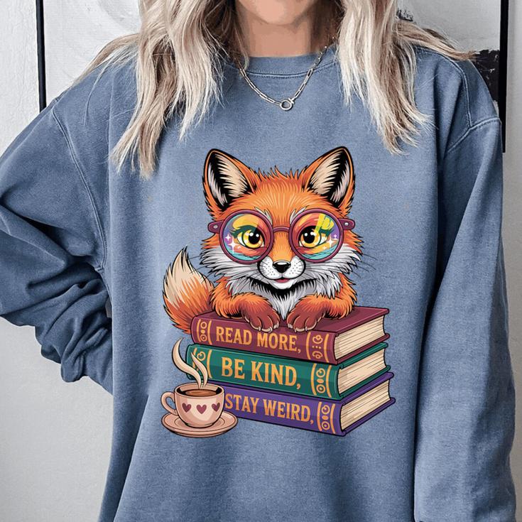 Cute Nerdy Fox Read Books Be Kind Stay Weird Book Club Premium Tri-Blend Comfort Colors Sweatshirt Cute Nerdy Fox Read Books Be Kind Stay Weird Book Club Premium Tri-Blend Comfort Colors Sweatshirt