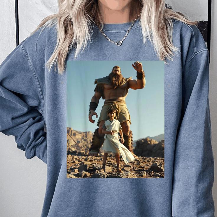 David And Goliath Bible Book Of Samuel King David Comfort Colors Sweatshirt David And Goliath Bible Book Of Samuel King David Comfort Colors Sweatshirt
