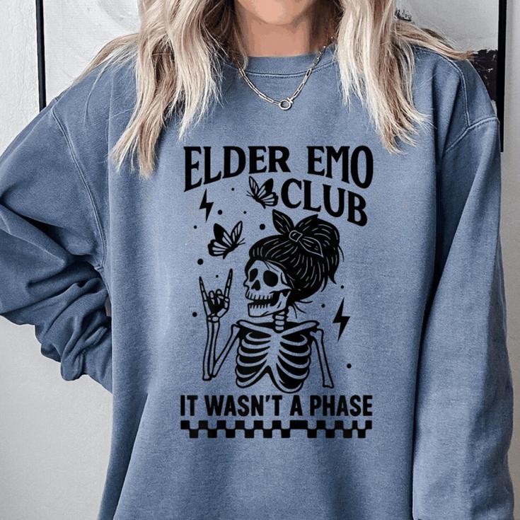 Elder Emo Club Skeleton Nostalgia It Wasn't a Phase Mom Comfort Colors Sweatshirt