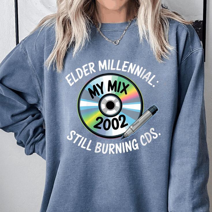 Elder Millennials Embracing 90s CDs Nostalgia Vibes Comfort Colors Sweatshirt
