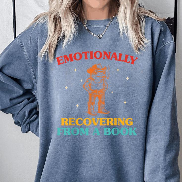 Emotionally Recovering From A Book Frog Comfort Colors Sweatshirt