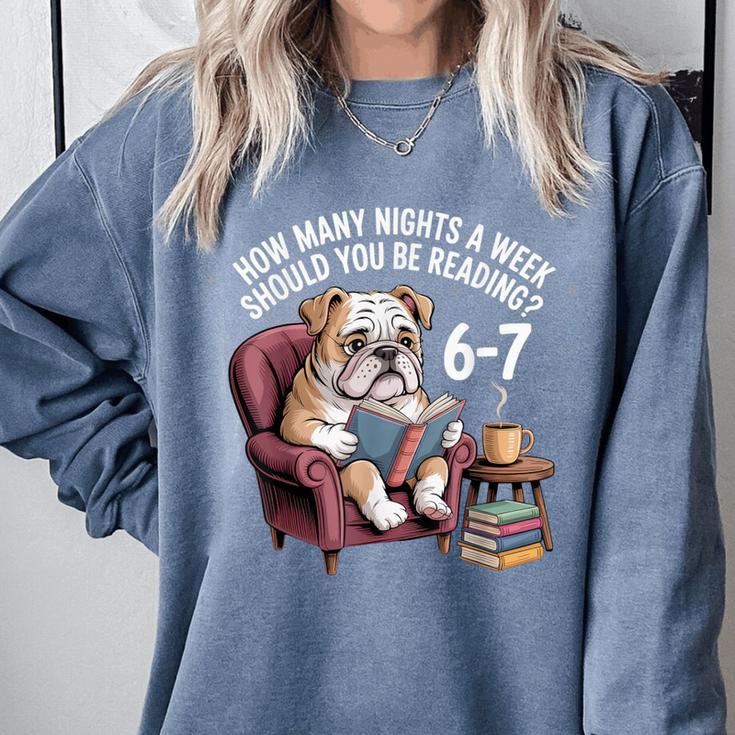 English Bulldog Dog Reading Book 67 Six Seven Meme Comfort Colors Sweatshirt English Bulldog Dog Reading Book 67 Six Seven Meme Comfort Colors Sweatshirt