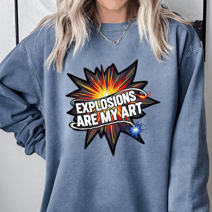 Explosions Are My Art Comic Book Boom Comfort Colors Sweatshirt
