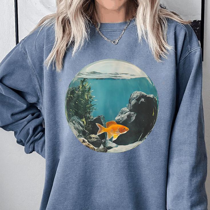 Fish Bowl Frutiger Aero Y2K Retro Vibes Comfort Colors Sweatshirt