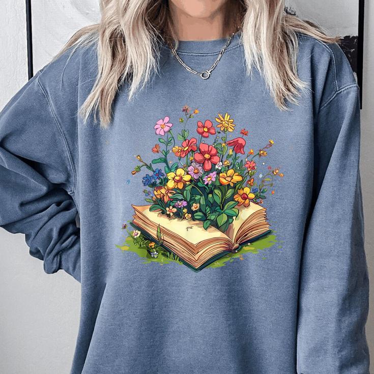 Floral Book Bloom Wildflowers Literature Nature Fantasy Comfort Colors Sweatshirt Floral Book Bloom Wildflowers Literature Nature Fantasy Comfort Colors Sweatshirt