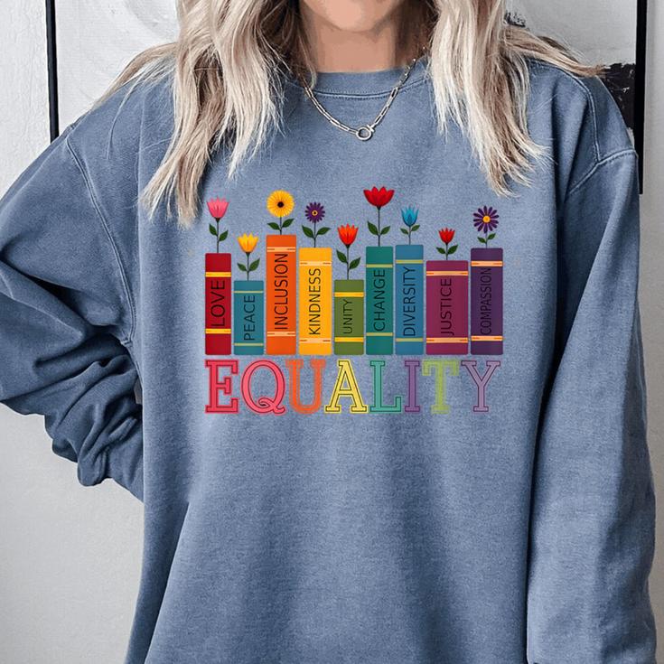 Floral Flower Book Equality Human Rights Women's Rights Comfort Colors Sweatshirt
