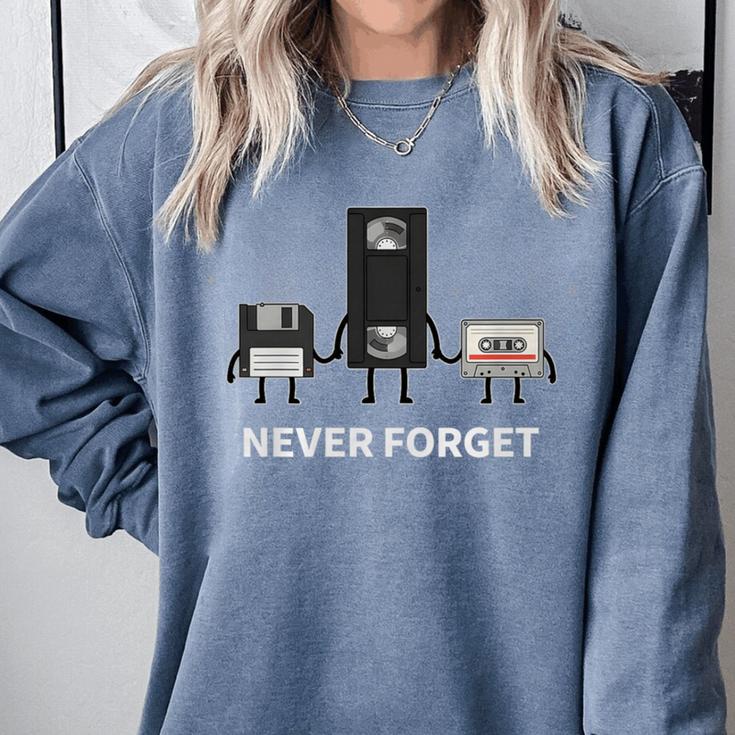 Never Forget Retro Nostalgia Tapes Throwback 80s Premium Tri-Blend Comfort Colors Sweatshirt